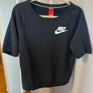 Nike Short Sleeve Sweatshirt, Black Size M